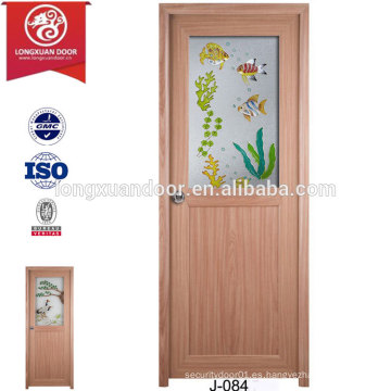 China Barato personalizado impermeable plástico puertas de vidrio helado para baño o baño o cocina